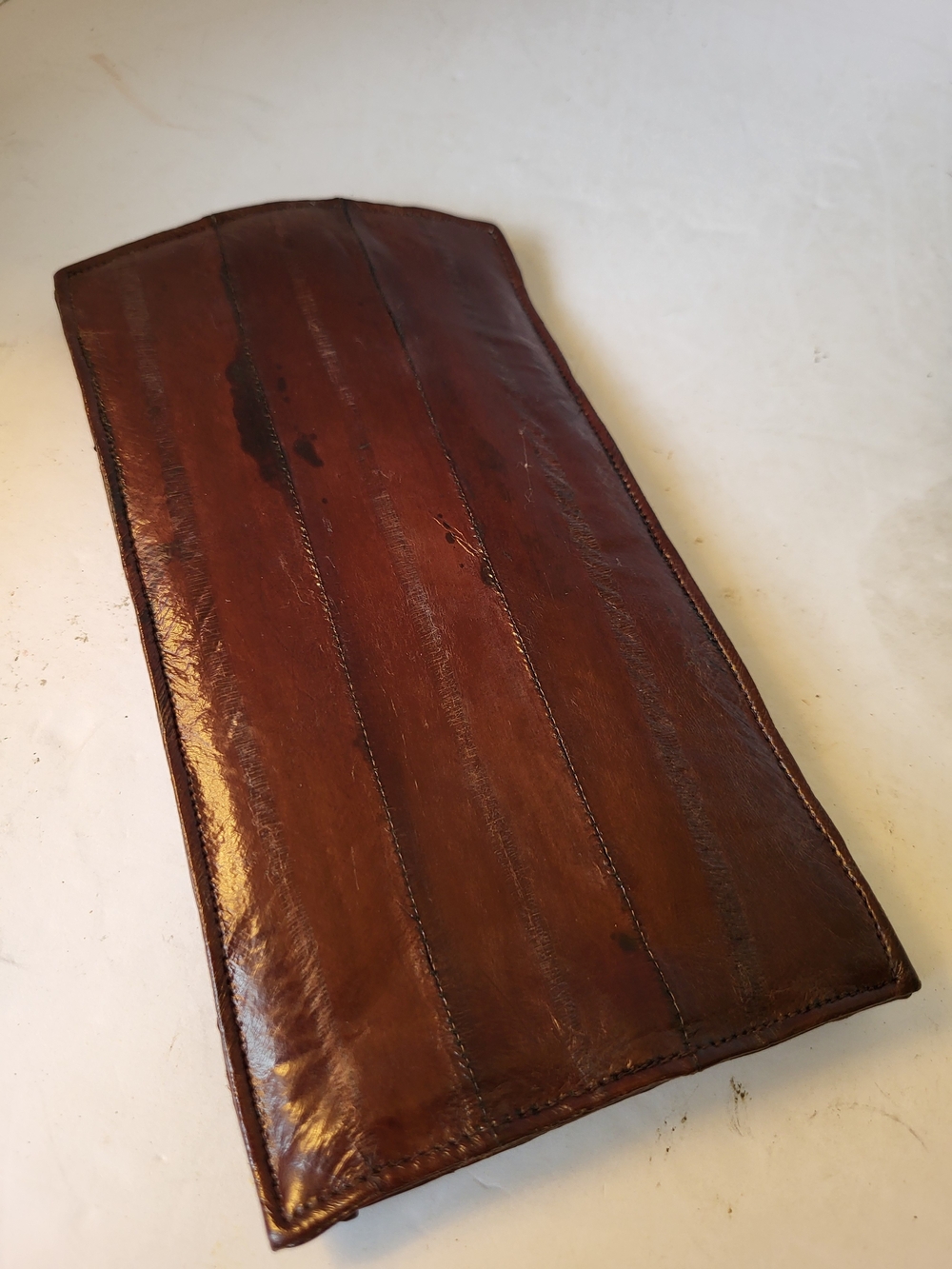 1980s NOS Brown Eelskin Glasses Case Made In KOREA - Picture 3 of 6